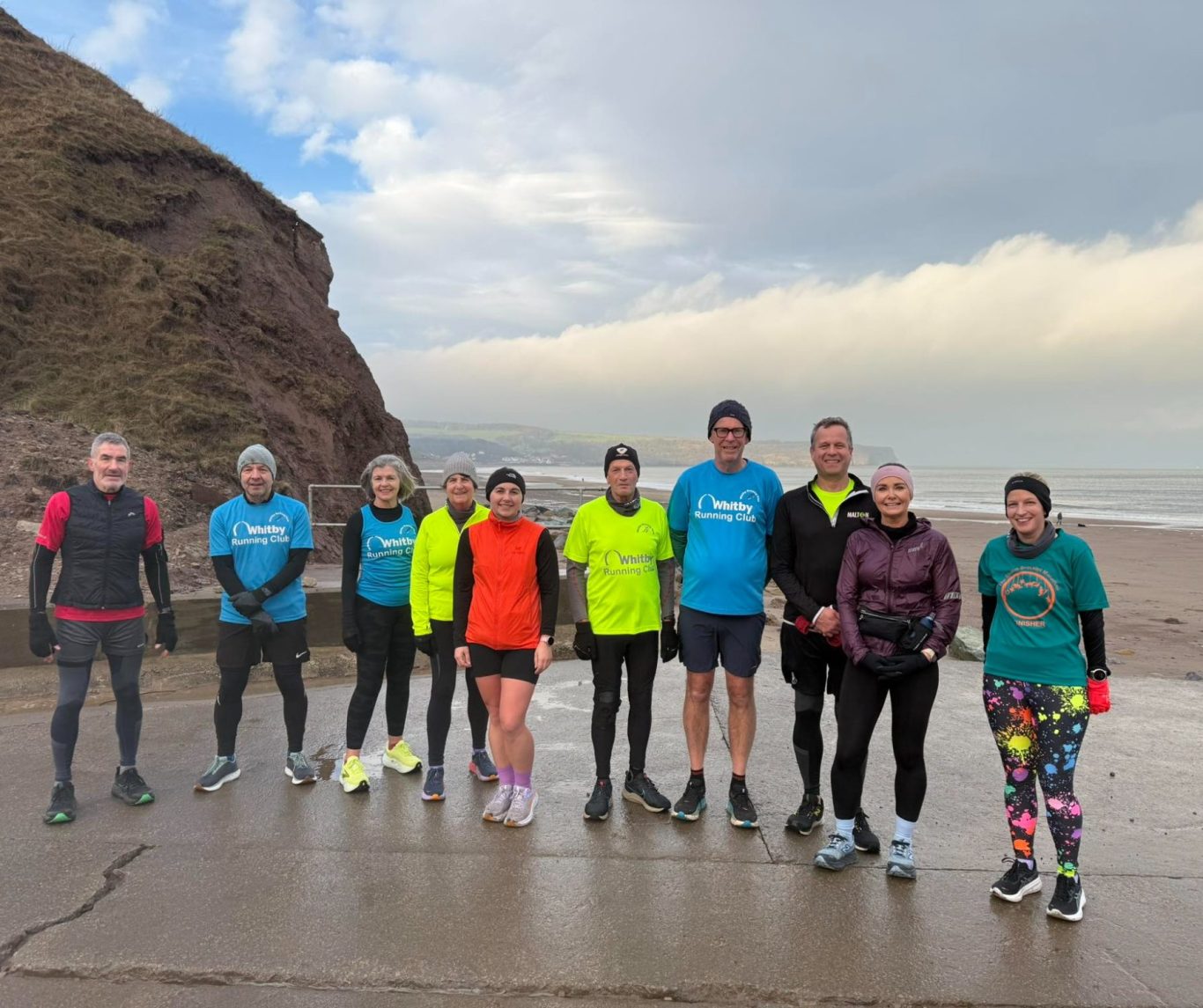 Whitby Running Club Ladies supporting the #Letsliftthecurfew campaign to make running at night safer for women