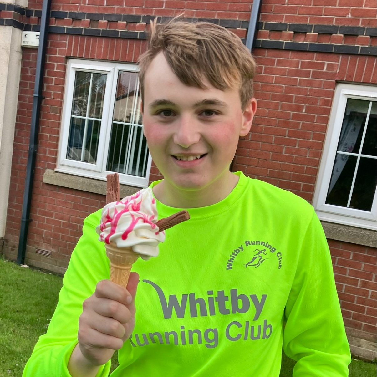 Younger Whitby Running Club Member enjoying ice cream